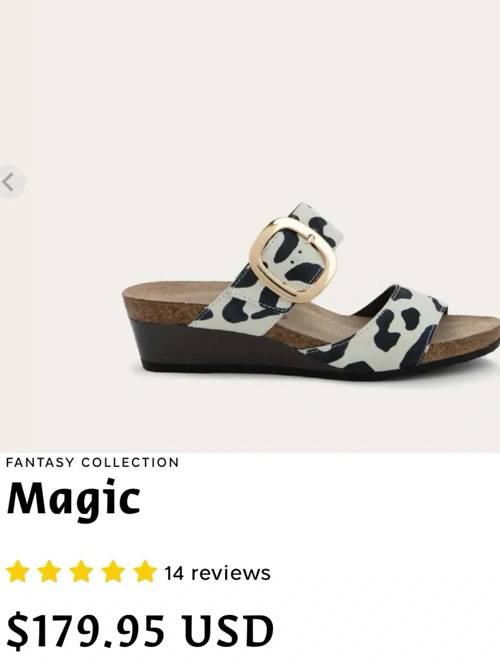 NEW NAOT Magic Sandals White Leopard Suede Size EU 40 Animal Print Slides